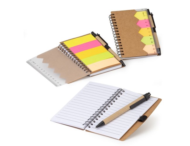 BLOCO DE ANOTAÇÕES COM AUTOADESIVOS E CANETA