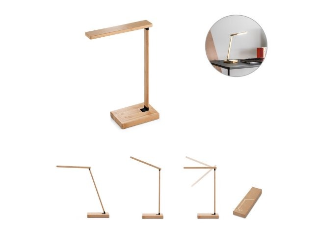 CARREGADOR WIRELESS + LUMINÁRIA EM BAMBU