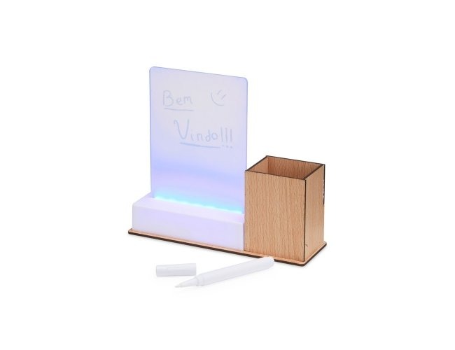 QUADRO DE MENSAGENS LED COM PORTA-CANETA