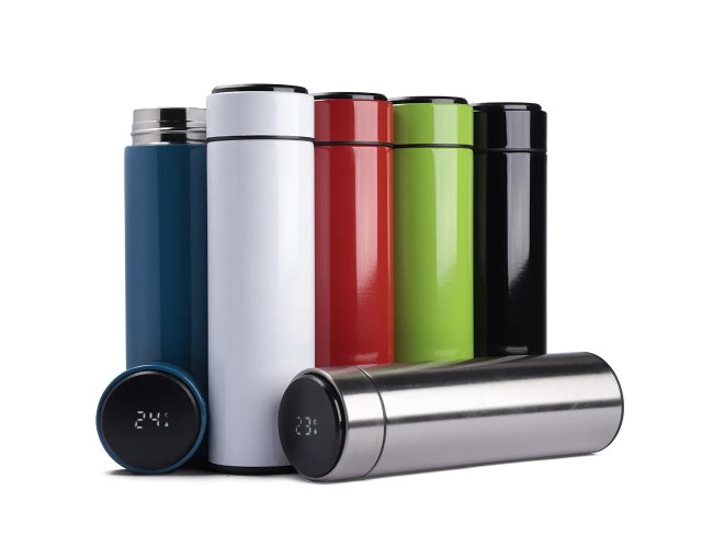 GARRAFA EM INOX COM DISPLAY LED (450ml)