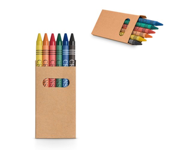 CAIXA DE CARTÃO COM GIZ DE CERA (6 PEÇAS)