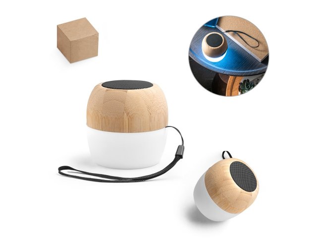 CAIXA DE SOM PORTÁTIL EM BAMBU