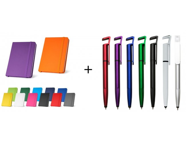 KIT CADERNO + CANETA PLÁSTICA