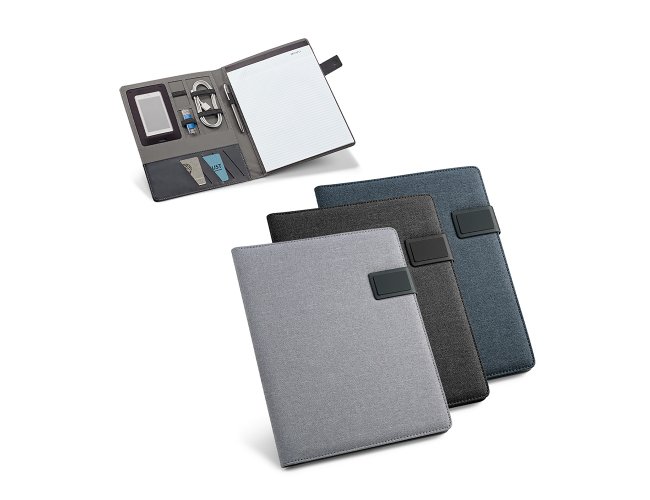 PASTA A4 EM LINHO E COURO SINTÉTICO