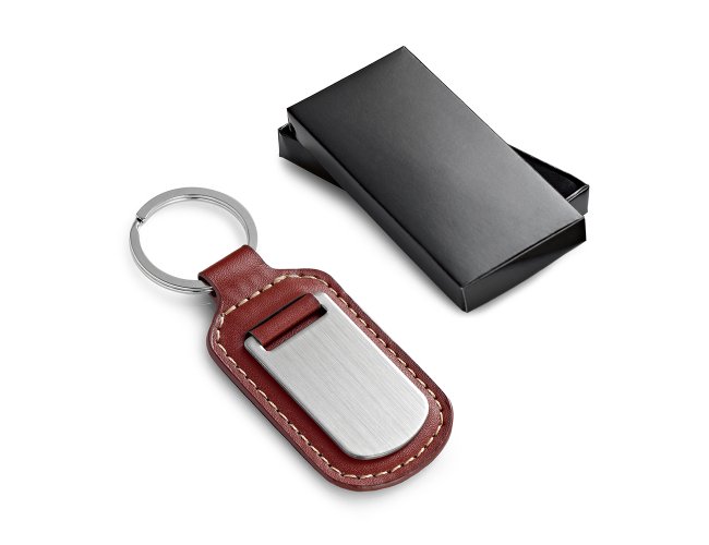 CHAVEIRO EM COURO SINTÉTICO E METAL