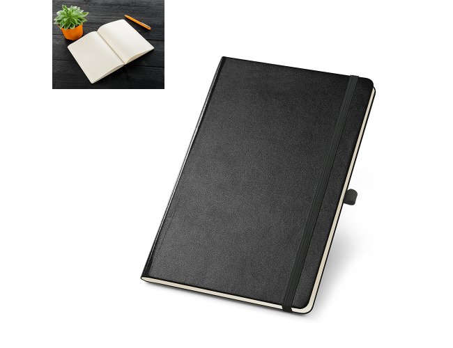 CADERNO CAPA DURA EM COURO SINTÉTICO