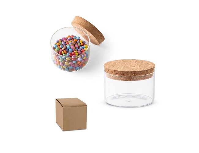 FRASCO EM VIDRO E TAMPA DE CORTIÇA