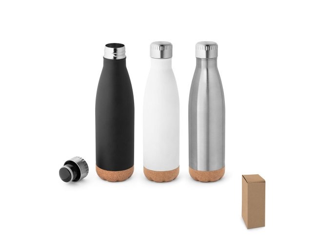 SQUEEZE EM AÇO INOX E BASE EM CORTIÇA (560ml)