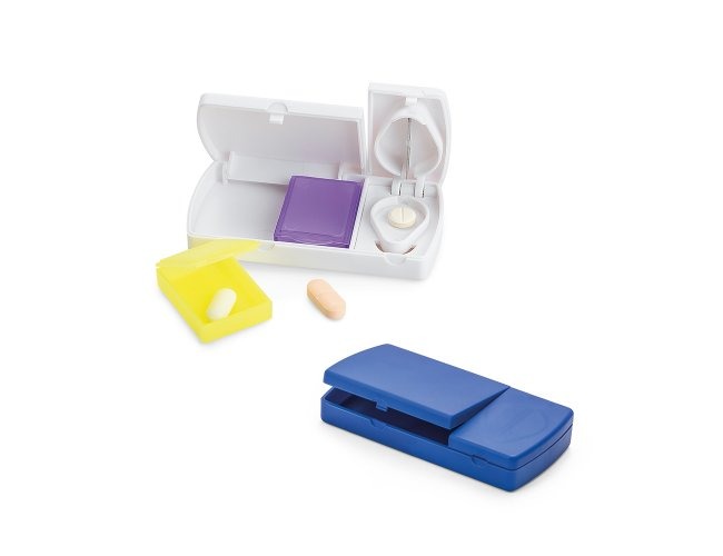 PORTA COMPRIMIDOS COM CORTANTE E 2 DIVISÓRIAS