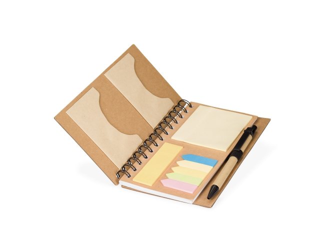 CADERNO ECOLÓGICO COM AUTOADESIVOS E CANETA