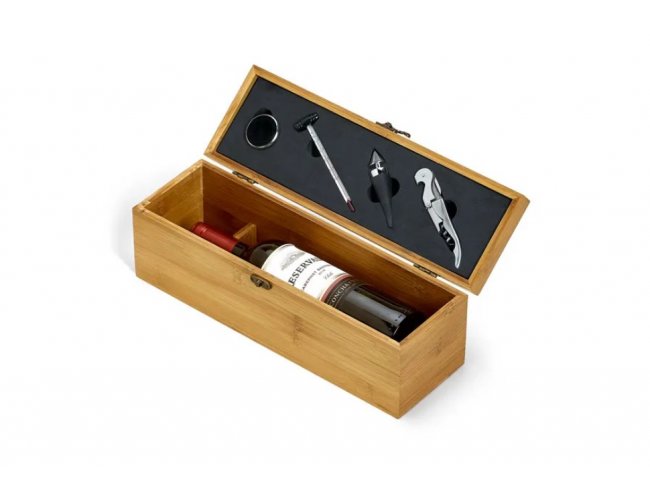 ESTOJO EM BAMBU COM ACESSÓRIOS (5 PEÇAS)