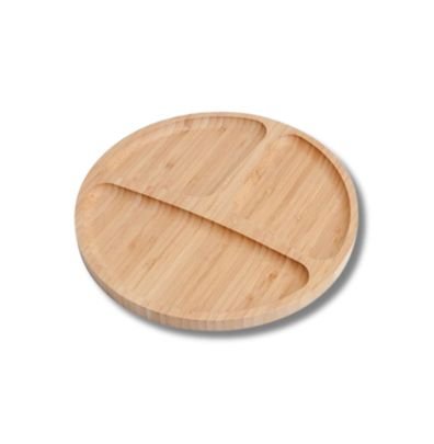 PETISQUEIRA REDONDA EM BAMBU COM 3 DIVISÕES