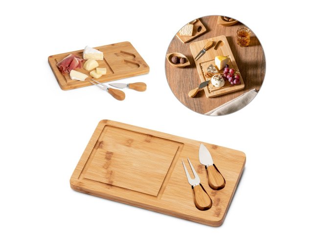 TÁBUA DE QUEIJOS EM BAMBU (3 PEÇAS)