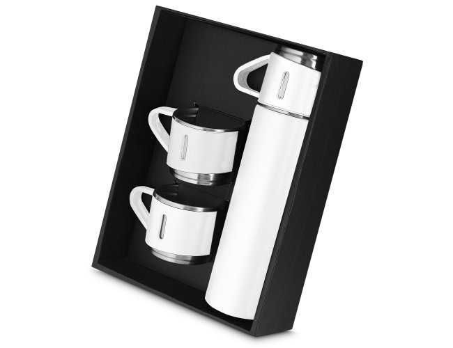 KIT COM GARRAFA TÉRMICA E COPOS (4 PEÇAS)