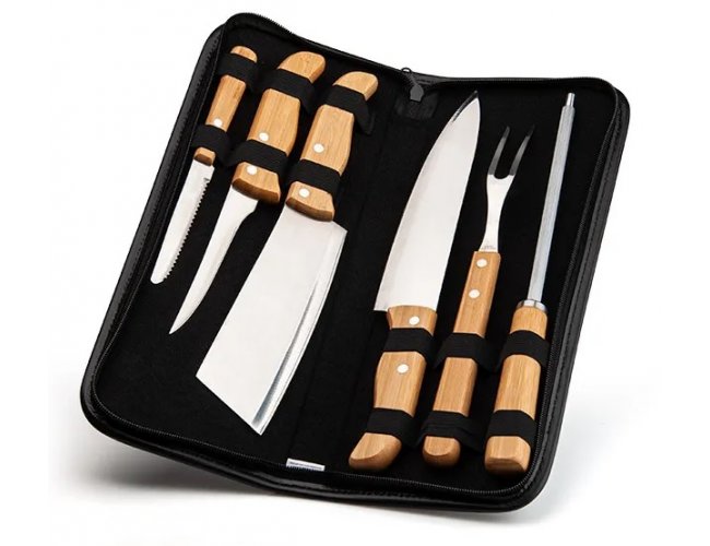 KIT CHURRASCO COM ESTOJO (6 PEÇAS)