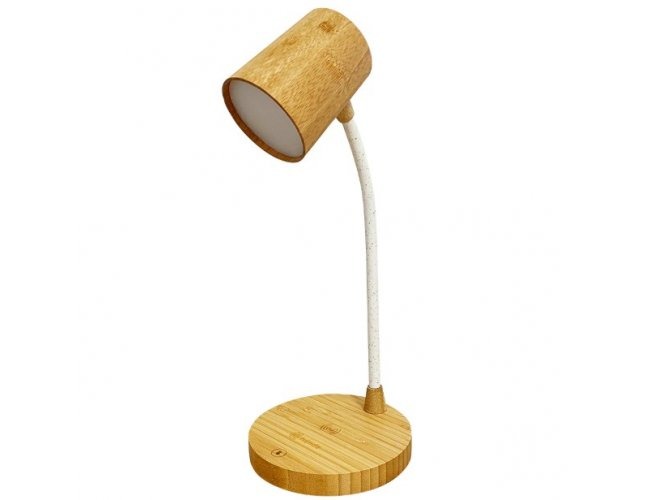 CARREGADOR WIRELLESS EM BAMBU + LUMINÁRIA